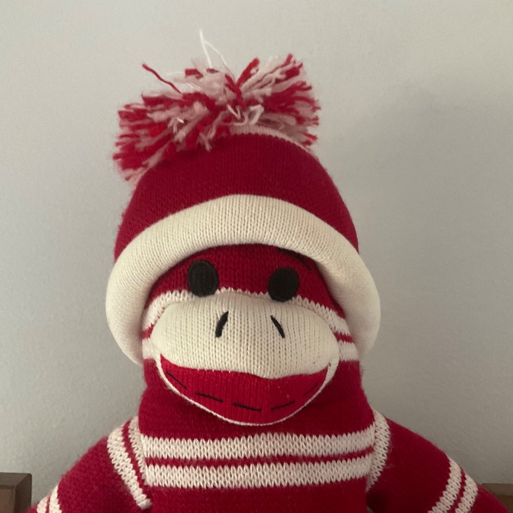 Sock monkey,red and white - Picture 2 of 11